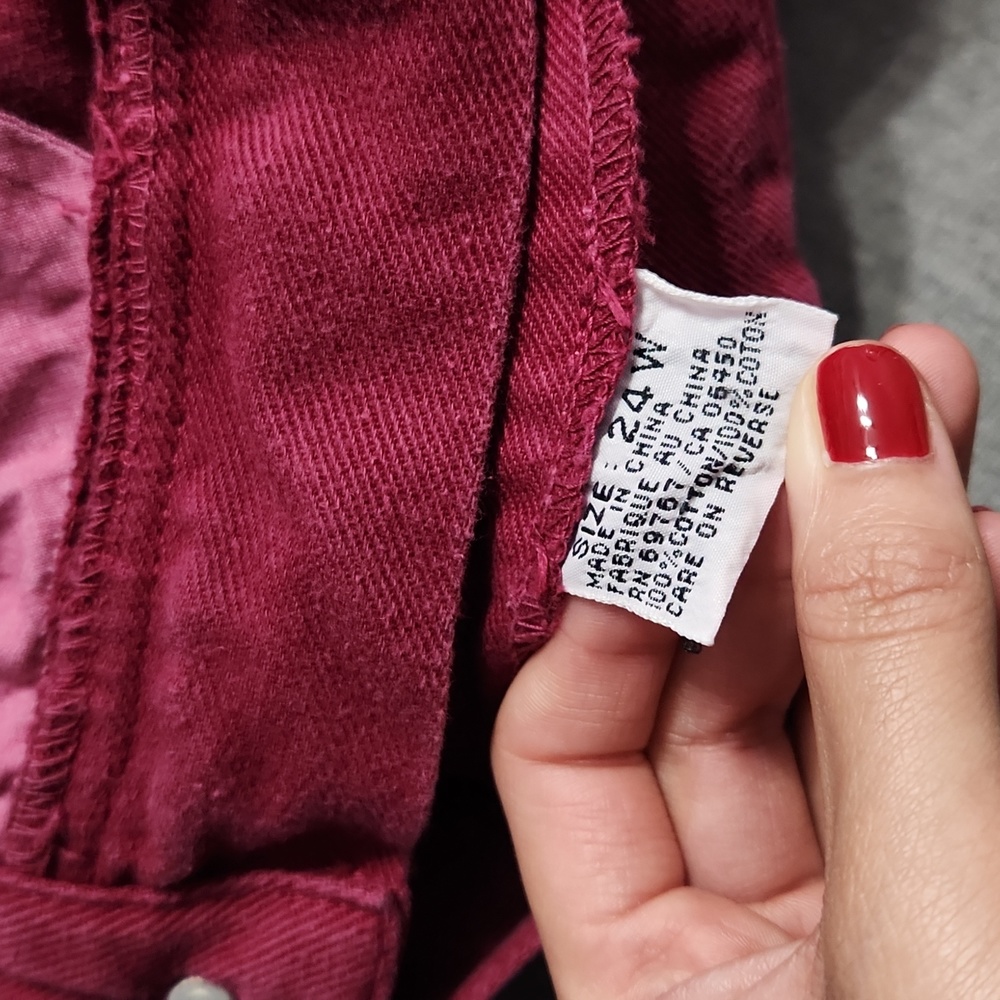 Vintage Plus Size "London" Magenta Pink High Rise Baggy Tapered Leg "Mom" Jeans - Picture 9 of 15